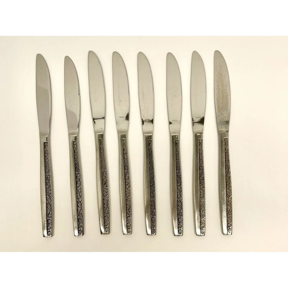 Coventry Bouquet Stainless Flatware–32 Pc Service for 8–Floral Vintage Japan